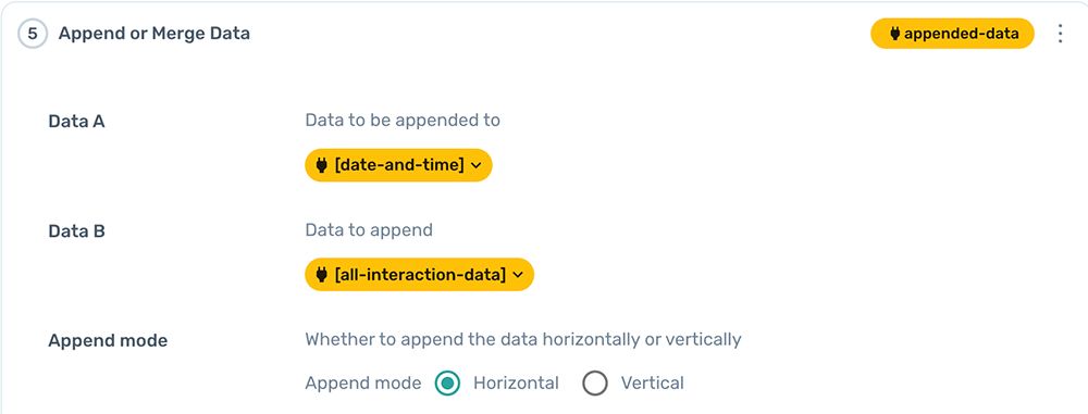 how to append data in axiom.ai