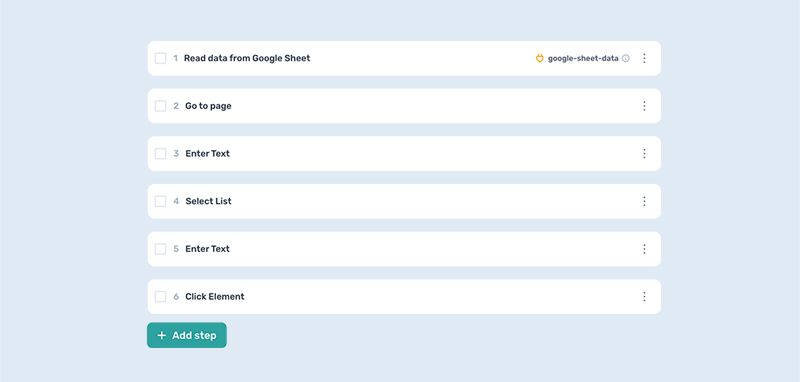 axiom.ai design pattern for data entry bot