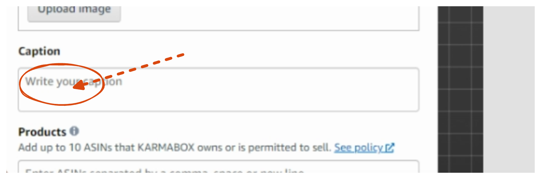 Use axiom.ai's Enter Text Step to automate text entry to the captions on Amazon Post