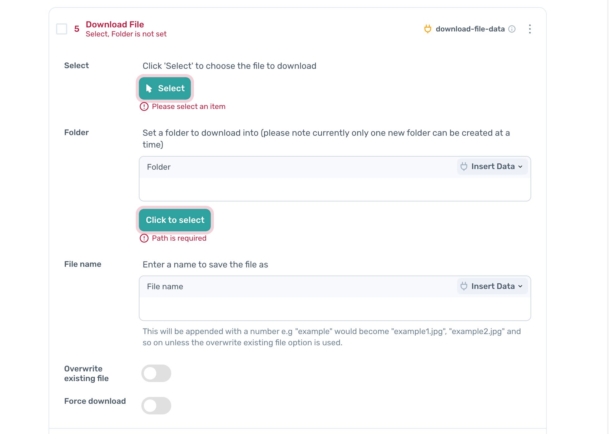 axiom.ai pass data ionto a go to url step