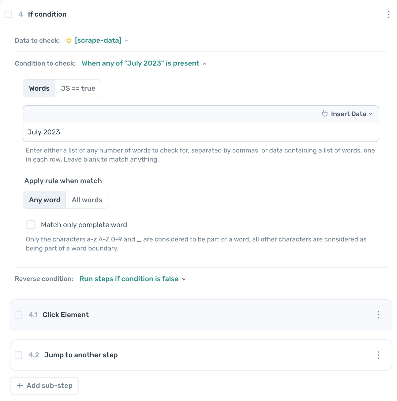 axiom.ai amazon date picker if condition