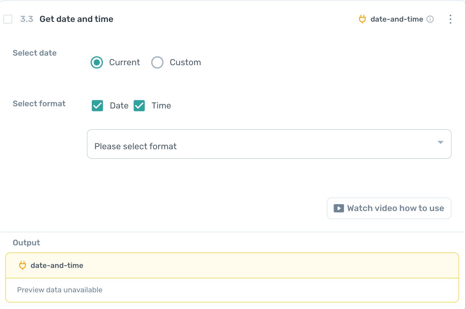 axiom.ai get time and date step automating social media