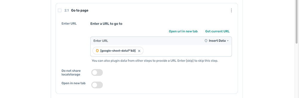 Add a go to page from axiom.ai's step finder