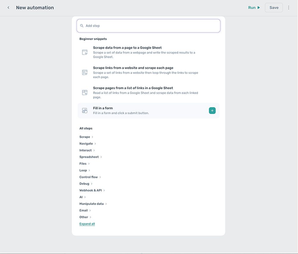 axiom.ai step finder ui