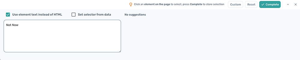 How to select button clicks using text with axiom.ai