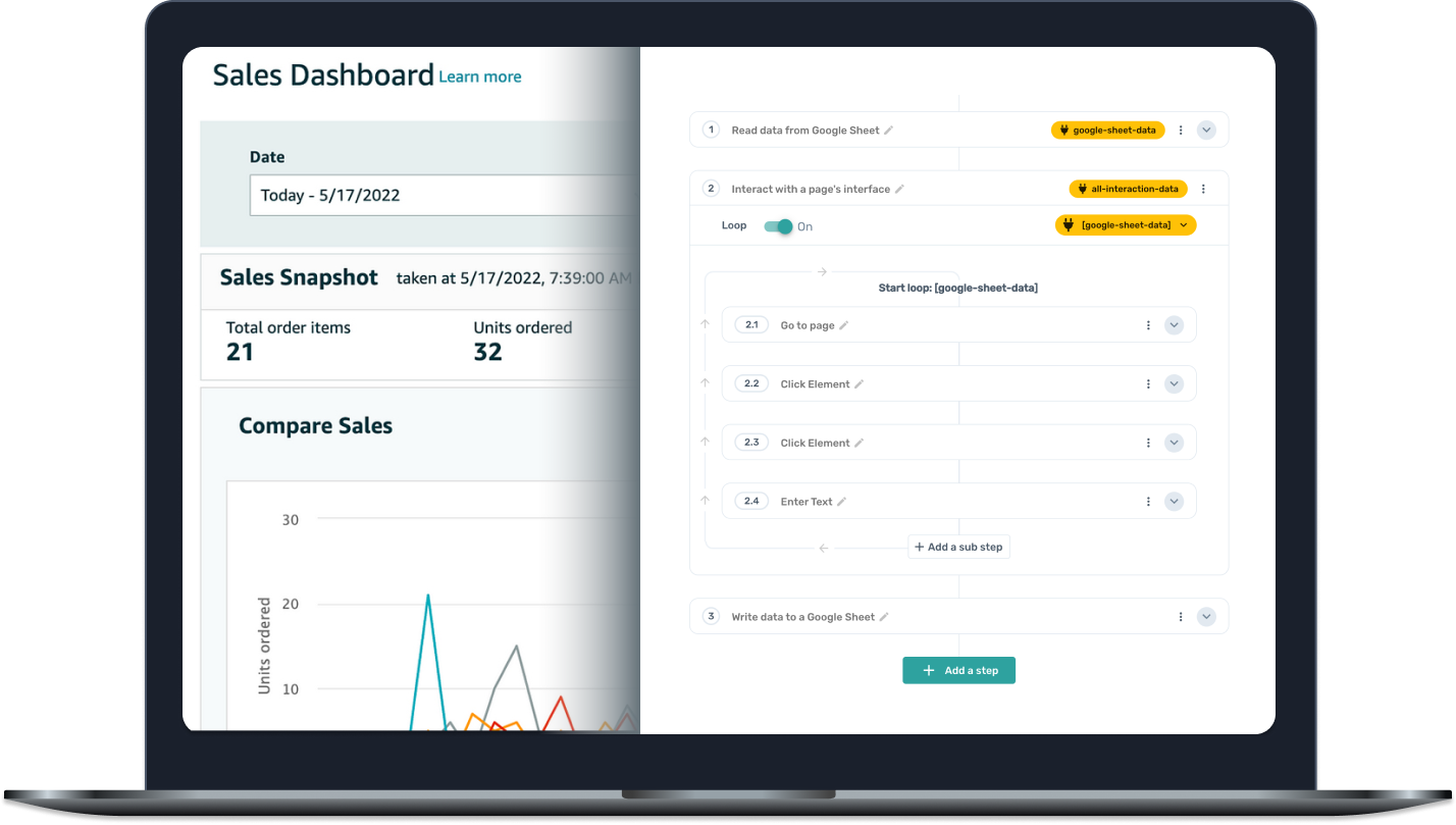 Axiom.ai automating sales reports