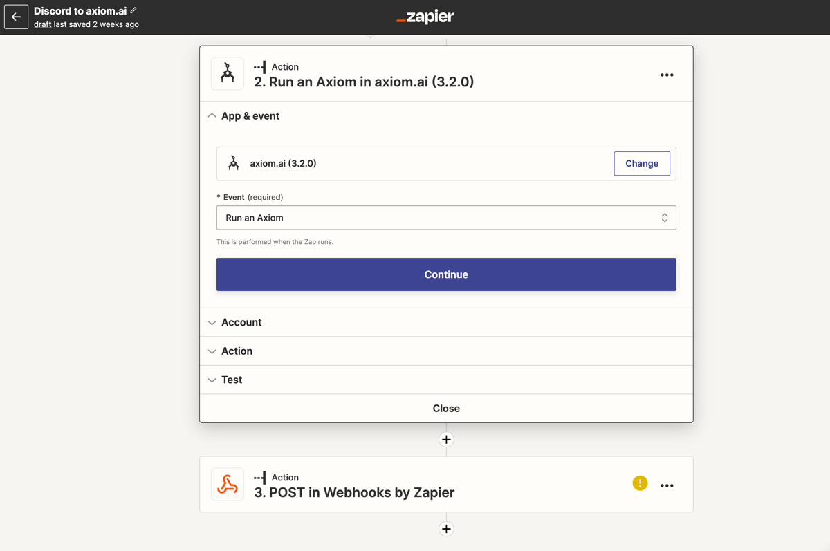 screen shot of Axiom.ai and Zapier