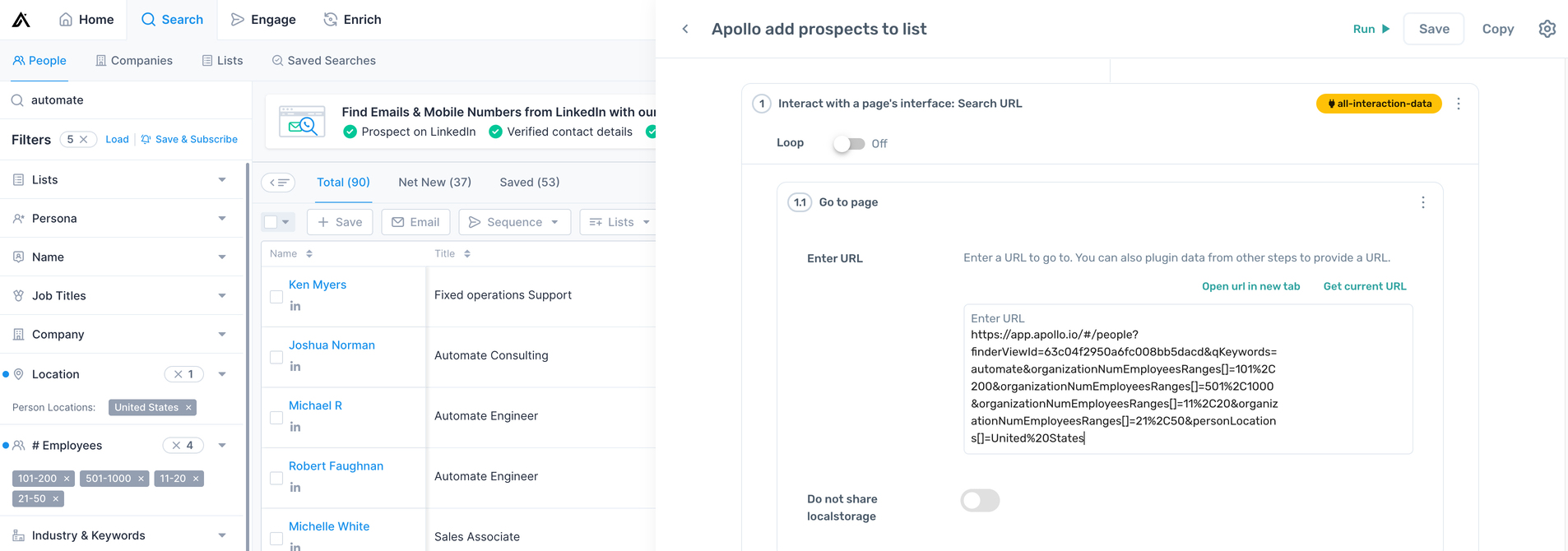 automate list building in Apollo with Axiom