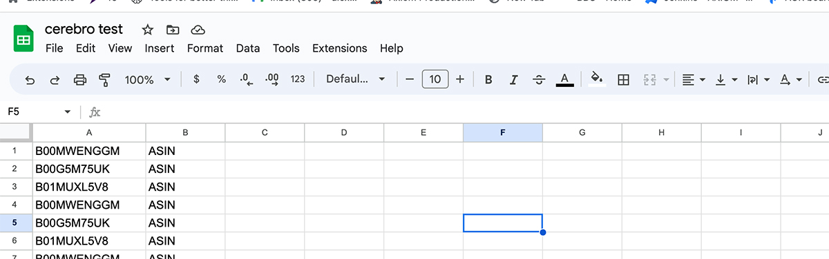 Google Sheet for helium10 automation